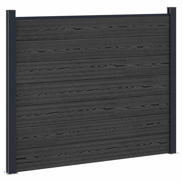 vidaXL Hekpaneel WPC en Aluminium Zwart, Tuin en Terras, Schuttingen, Nieuw, Verzenden