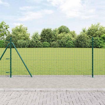 vidaXL Euro-hek met betonnen voetstuk 10 x 0,8 m PVC-Coated, Verzenden, Nieuw, IJzer