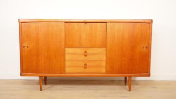 Vintage kast | Deens Highboard | Schuifdeuren | Bramin | 225, Ophalen of Verzenden, Nieuw