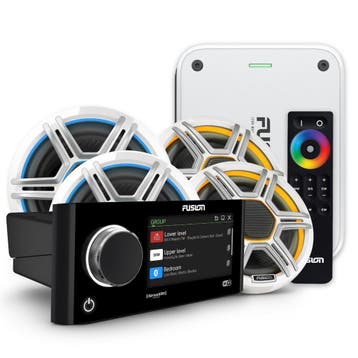 Fusion Marine RA770 audio set met 4 witte Apollo speakers, Ophalen of Verzenden, Nieuw