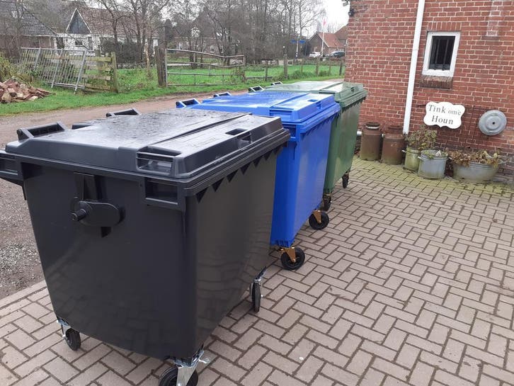 1100 liter afvalcontainers, Huis en Inrichting, Woonaccessoires | Prullenbakken, Nieuw, Kunststof, Ophalen of Verzenden
