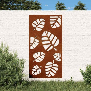 vidaXL Wanddecoratie tuin bladontwerp 105x55 cm cortenstaal, Verzenden, Nieuw