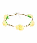 Haarband Bloem - Roosjes - Bloemenkroon – Geel, Nieuw