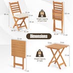 LIVSK Bistroset - Inklapbaar Ontwerp - Acaciahout - Comforta, Verzenden, Nieuw