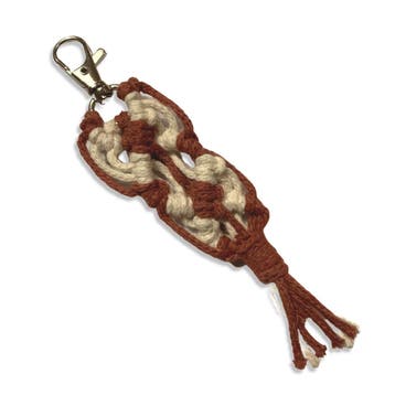 Macramé Sleutelhanger - Katoen - Macramé - Handgemaakt in, Verzamelen, Sleutelhangers, Ophalen of Verzenden, Nieuw, Overige typen