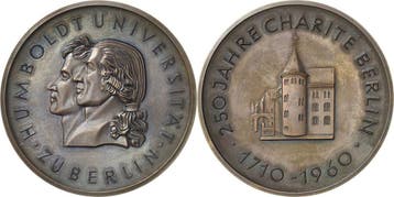 Brons medaille 1960 Akademien, Schulen, Universitaeten Be..., Verzenden