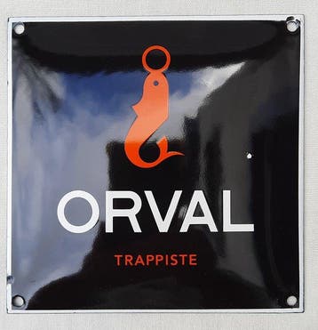 Emaille bord - Orval Trappiste - Deurplaat