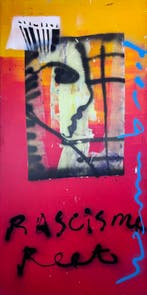 Herman Brood | Origineel Schilderij: Rascisme Reet, Antiek en Kunst, Kunst | Schilderijen | Klassiek, Ophalen of Verzenden