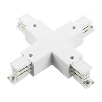 Global 3-Fase-Rail Kruis-verbinder wit, Verzenden, Nieuw, Overige fittingen