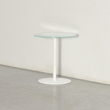 Officenow bijzettafel, glas, 45 ø cm, vaste hoogte onderstel, Huis en Inrichting, Ophalen of Verzenden, Nieuw