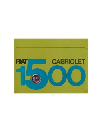 1965 FIAT 1500 CABRIOLET BROCHURE FRANS, Nieuw, Author