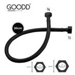 Flexibele aansluitslang mat Zwart 30 CM - 1/2 inch en 3/8 in, Ophalen of Verzenden, Nieuw