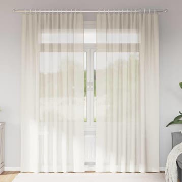 vidaXL Gordijnen voile met roedezakken 2 st crèmekleurig, Huis en Inrichting, Verzenden, Nieuw, Crème