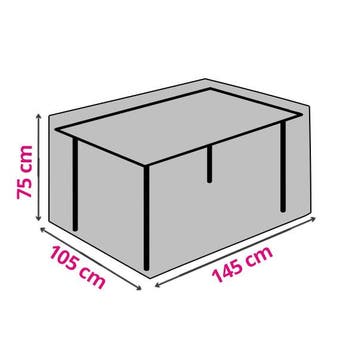 Tuintafelhoes | Perel | 145 x 105 x 75 cm (PP, Grijs), Tuin en Terras, Tuinmeubel-accessoires, Verzenden, Nieuw