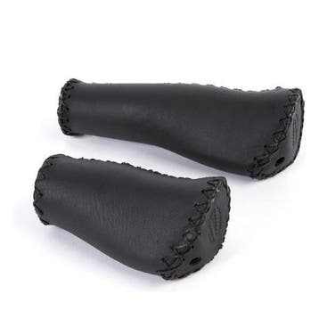 Handvatten | Velo | Handlz (13.5 cm, Leer, Zwart), Fietsen en Brommers, Fietsonderdelen, Verzenden, Nieuw, Velo