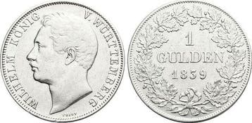 Gulden 1839 Wuerttemberg Wilhelm I 1816-1864, Verzenden