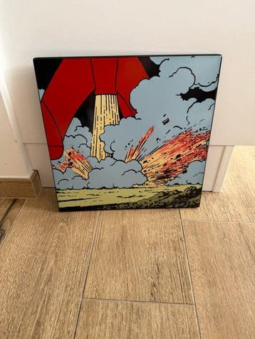 Tintin - Tintin - plaque émaillée lune - 35x35cm, Nieuw