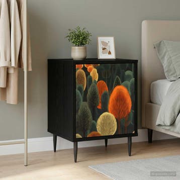 vidaXL Nachtkastje ZAANDAM Zwart eiken 36 x 33 x 51 cm, Huis en Inrichting, Minder dan 45 cm, Verzenden, Nieuw, Minder dan 55 cm