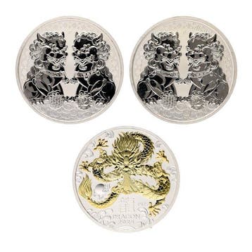 Australië. 1 Dollar 2020/2024 - The Pixiu & Dragon 1 Oz (3