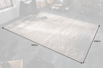 Vintage katoenen vloerkleed MODERN ART 350x240cm grijsbeige, Huis en Inrichting, Stoffering | Tapijten en Kleden, Ophalen of Verzenden