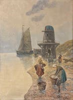 A. Baumgartner (XIX) - Coastal Scene with Lighthouse