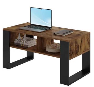 Salontafel 90 cm met open vakken – Vintage industrieel, Verzenden, Nieuw