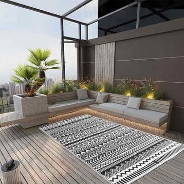 vidaXL Buitenkleed ARAKIL 160x230 cm polypropeen zwart, Tuin en Terras, Verzenden, Nieuw