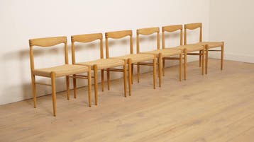 6 x eetkamerstoel | Bramin | H.W. Klein | Gezeept eiken |, Huis en Inrichting, Stoelen, Ophalen of Verzenden, Nieuw