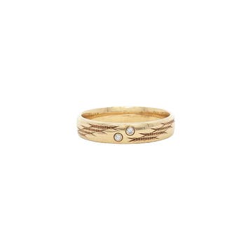 Gouden ring met diamant 14 karaat, Verzenden, Zo goed als nieuw, Goud