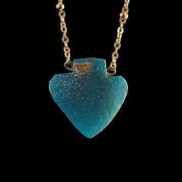 Oud-Romeins Ketting met Romeins glas amulethanger