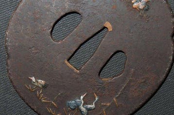 gesmeed ijzer - C5-955 Daito Hawk Tsuba - Japan - Edo