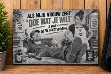 Grappig aluminium bord 30x20 – Doe wat je wilt – Mancave, Eigen ontwerp, Vintage, Nieuw, Wandbord of Wandpaneel