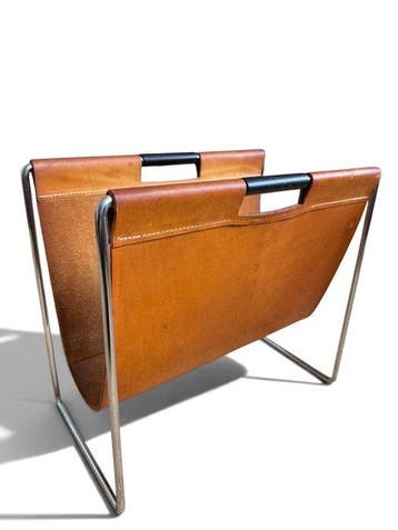 Van Elderen / Brabantia - Tijdschriftenhouder - Leder, Hout,