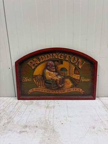 Padington Tea House – Groot Houten 3D Reclamebord – A