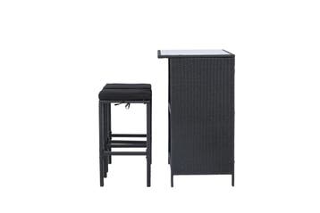 barset-jurre-2-personen-zwart-wicker-glas-the-outsider, Verzenden, Nieuw
