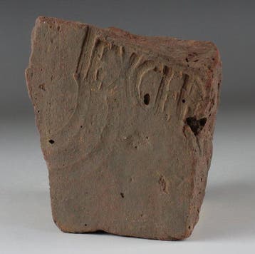 Oud-Romeins Aardewerk Tegel met inscriptie EX GER [INF],