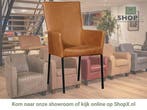 Leren eetkamerstoel Daily met armleuning - Vintage Cognac, Bruin, Nieuw, Leer, Ophalen of Verzenden