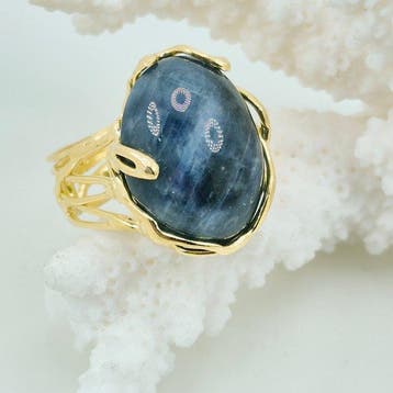 Zilver, Verguld, Zonder voorbehoud - Ring - Natuurlijke, Antiek en Kunst