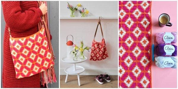 Haakpatroon byClaire Motief tas, Hobby en Vrije tijd, Breien en Haken, Breien of Haken, Nieuw, Wol of Garen, Ophalen of Verzenden