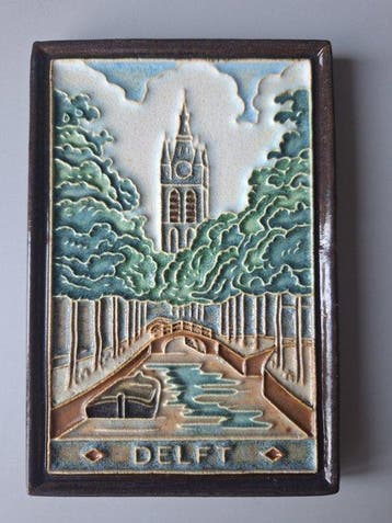 Tegel - Cloisonne tegel Oude Kerk Delft - Porceleyne Fles -, Antiek en Kunst