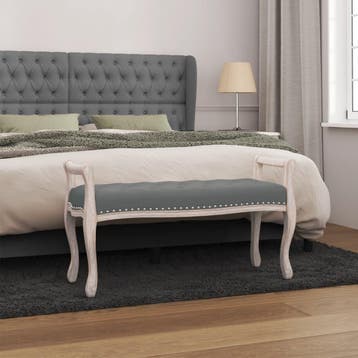 vidaXL Bankje 110x45x60 cm stof donkergrijs, Verzenden, Nieuw, Stof, Minder dan 150 cm