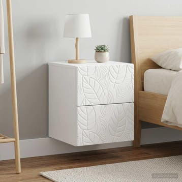 vidaXL Wandbeugel Bedkast 2 st Hoogglans Wit 34,5 x 33 x 40, Minder dan 45 cm, Verzenden, Nieuw, Minder dan 55 cm