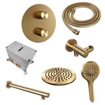 Brauer Gold Carving Thermostatische Regendoucheset Inbouw -, Ophalen of Verzenden, Nieuw