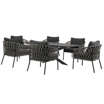 Amalfi San Francisco low dining tuinset 7 delig 240x100xH69, Ophalen of Verzenden, Nieuw