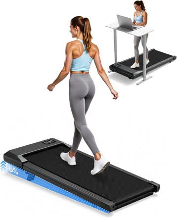 Loopband - Walking pad - Wandelband - 1-6 km/u - Zwart - Sup, Verzenden, Zo goed als nieuw