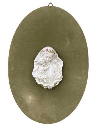 Reliëf, Madonna con bambino - 59 cm - Porselein