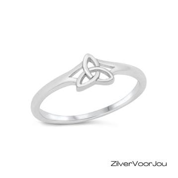 Zilveren Keltische trinity knot ring, Verzenden, Nieuw, Zilver