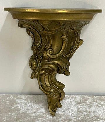 Beeld, Wandconsole Rococostijl - 16 cm - Koper, Antiek en Kunst
