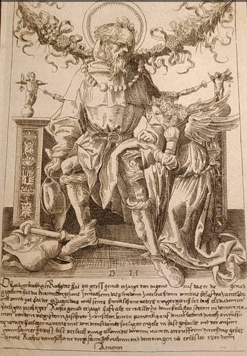 Daniel Hopfer (1470–1536) - San Rocco e Langelo