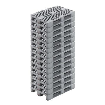H1 Hygiene Pallet 1200x800x160mm met kratrand, grijs, nieuw, Ophalen of Verzenden